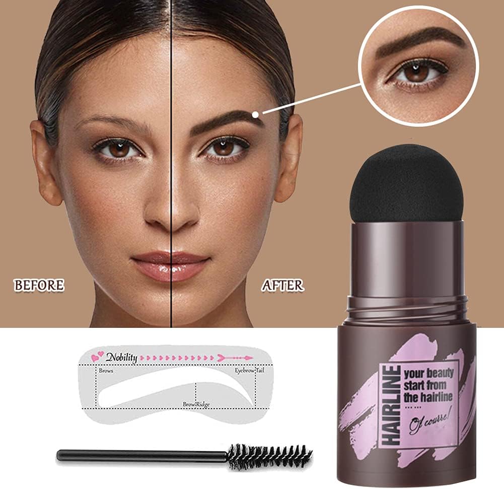One Step Eyebrow Stamp and Stencil Kit, Perfect Eyebrow Powder Stamp