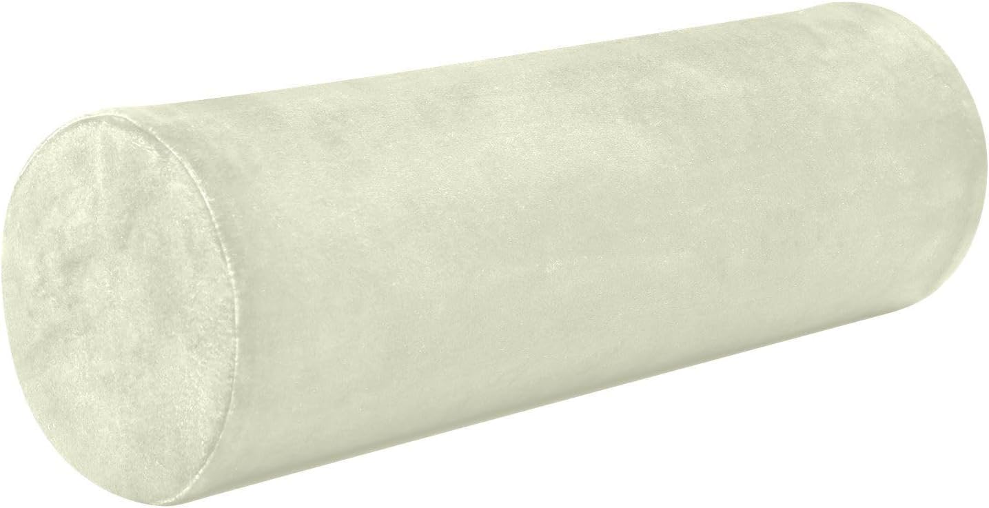 Queen Size Bolster Pillow Light Yellow Neck Roll Pillows for Sleeping 5.5" x 17