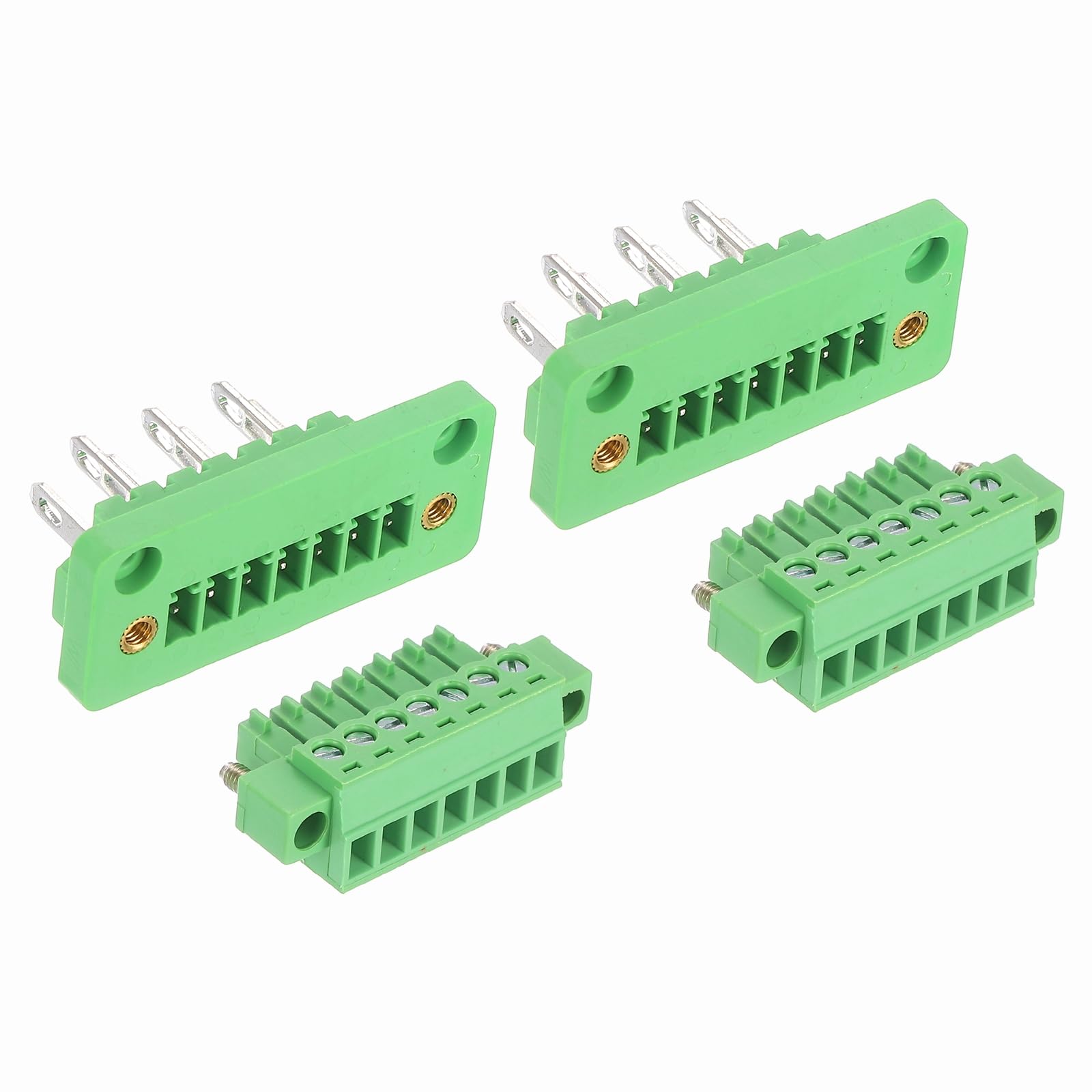 sourcing map 2Set 7-Pin 3.5mm Pluggable Screw Terminal Block Connectors