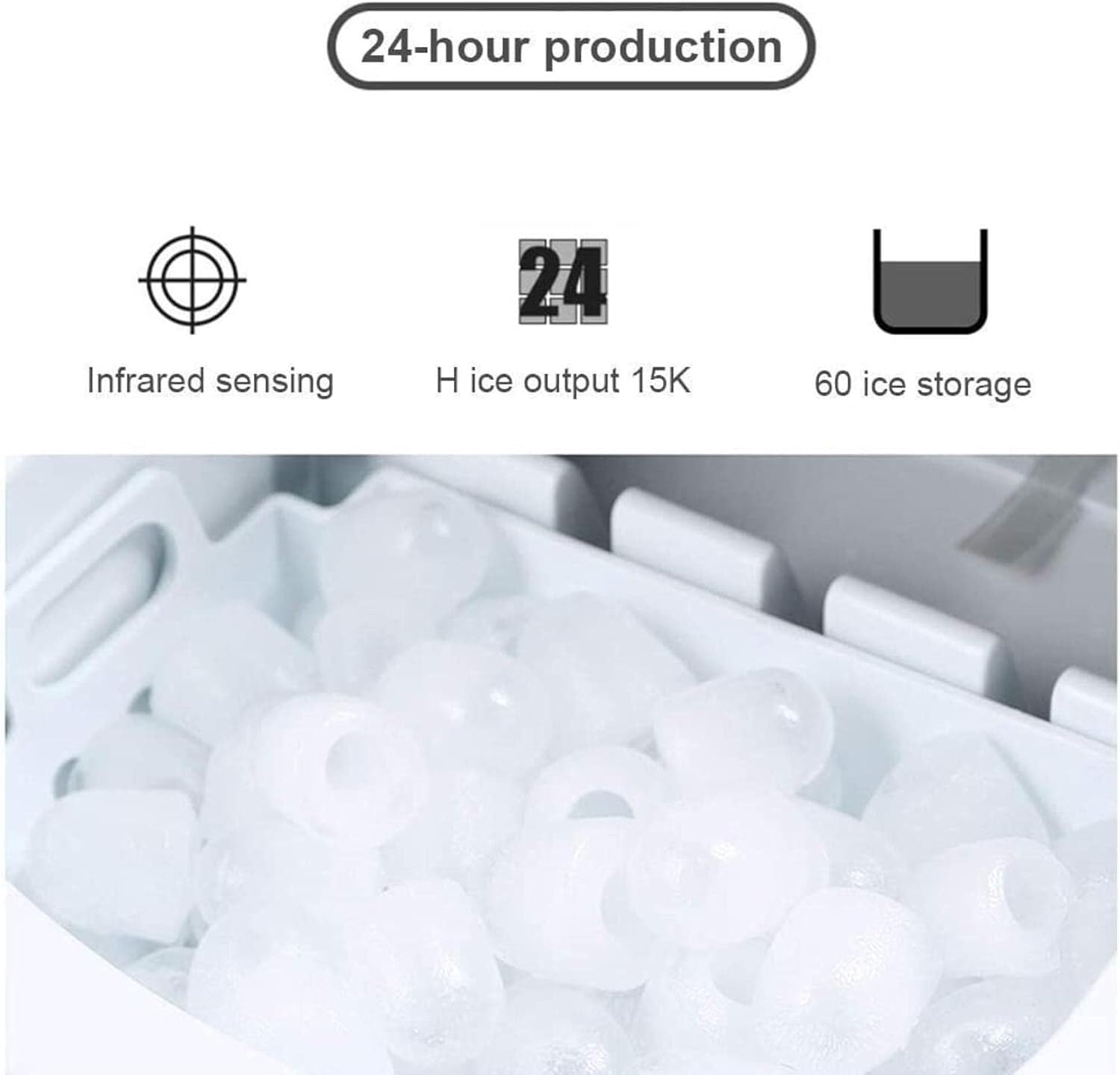 Table Top Ice Maker, Water Dispenser, Kitchen Portable Ice Maker, Fast Ice Making on Fridge.com
