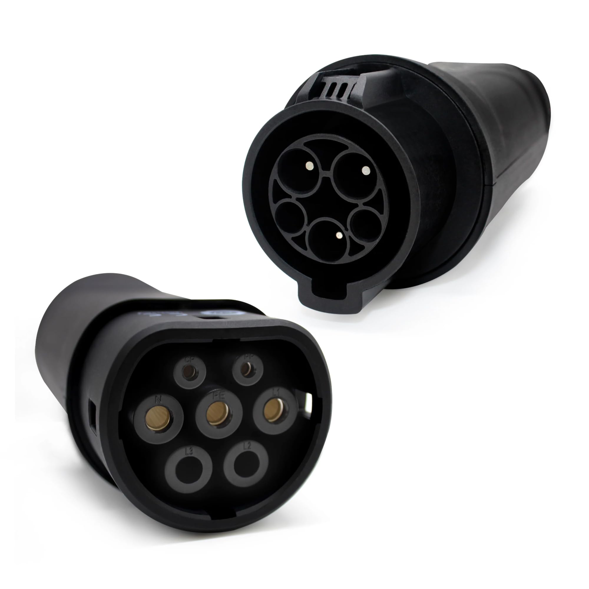 Vorsprung® Type 1 to Type 2 EV Charging Cable Adapter for Type 2 Electric Vehicles (SAE J1772 to IEC62196) - Connected from Type 1 Cable to Type 2 Vehicles, Type 1 to Type 2 EV Adapter