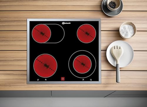 Bauknecht HEKO 500 Pyro - Herd-Kochfeld-Kombination/Einbau-Herd mit Display und Pyrolyse (65 l)/ Glaskeramik-Kochfeld (60 cm)/ 4 Kochzonen, davon 1 Bräter-ZweikreisKochzone, 1 DUO-ZweikreisKochzone