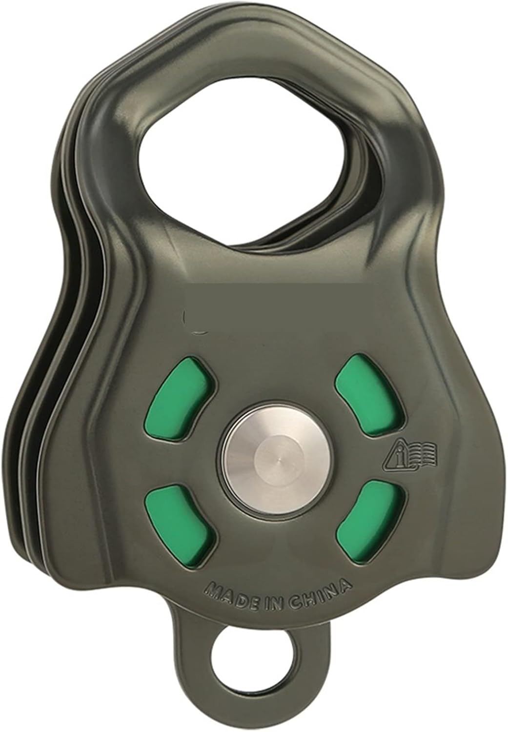 INLIMA Pulley Professional Double Roller Gear in Ball Bearing Mountaineering Rock Climbing Zipline Traverse-Solving Carriage Pulley (Color : Grayand Green)