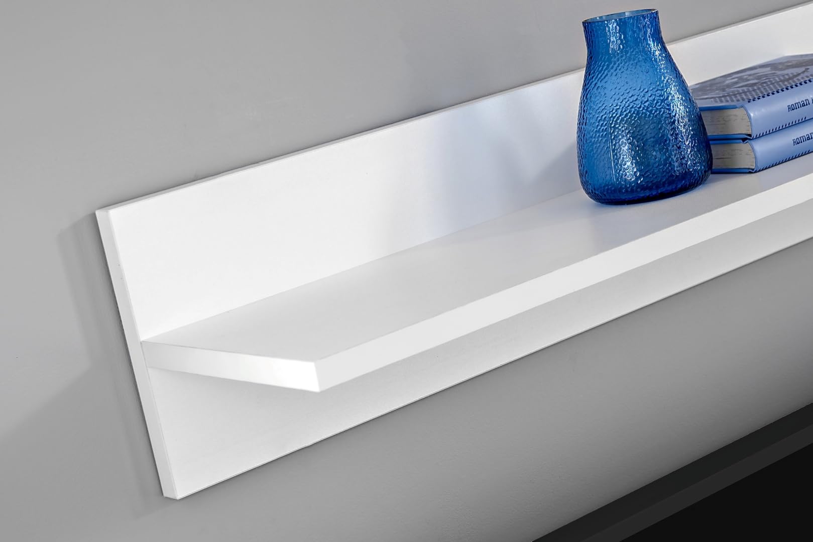 Komodee, Set Di Mobili Porta TV Tivoli Medio RTV, White/Wotan, LED Blu, Larghezza 245 cm x Altezza 159 cm x Profondità 35 cm, Per soggiorno, Camera da letto