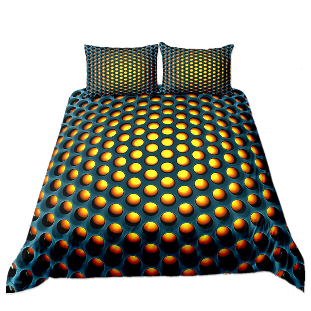 Czarno-biały zestaw pościeli 3D jednolity geometryczny romb mozaika wir gęsty okrągły nadruk o strukturze plastra miodu super king size poszewka na kołdrę 230 x 260 i 2 poszewki na poduszkę