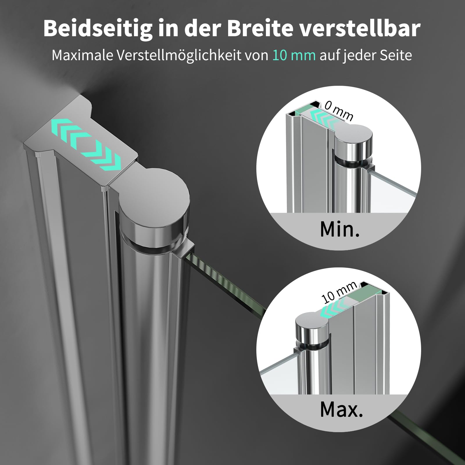 Duschkabine 90x90x185cm Eckeinstieg Doppel Falttüren Eckdusche | Rahmenlos Duschabtrennung mit 6mm Sicherheitsglas ESG Klarglas,Platzsparend,Hebe-Senk-System