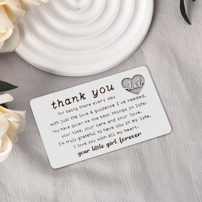 Fathers Day Gift for Dad Wallet Card from Daughter and Daddy Birthday Gifts for Men Father's Day Gifts from Kids Thank You Dad Gifts from Daughter and Father Of The Bride Wedding Gift Card4