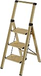 HillhutApex Step Ladder,3 Step Ladder with Handrail(Pale Green) | 150KG Capacity Aluminum Ladder,Foldable Ladders for Kitchen,Office,Library