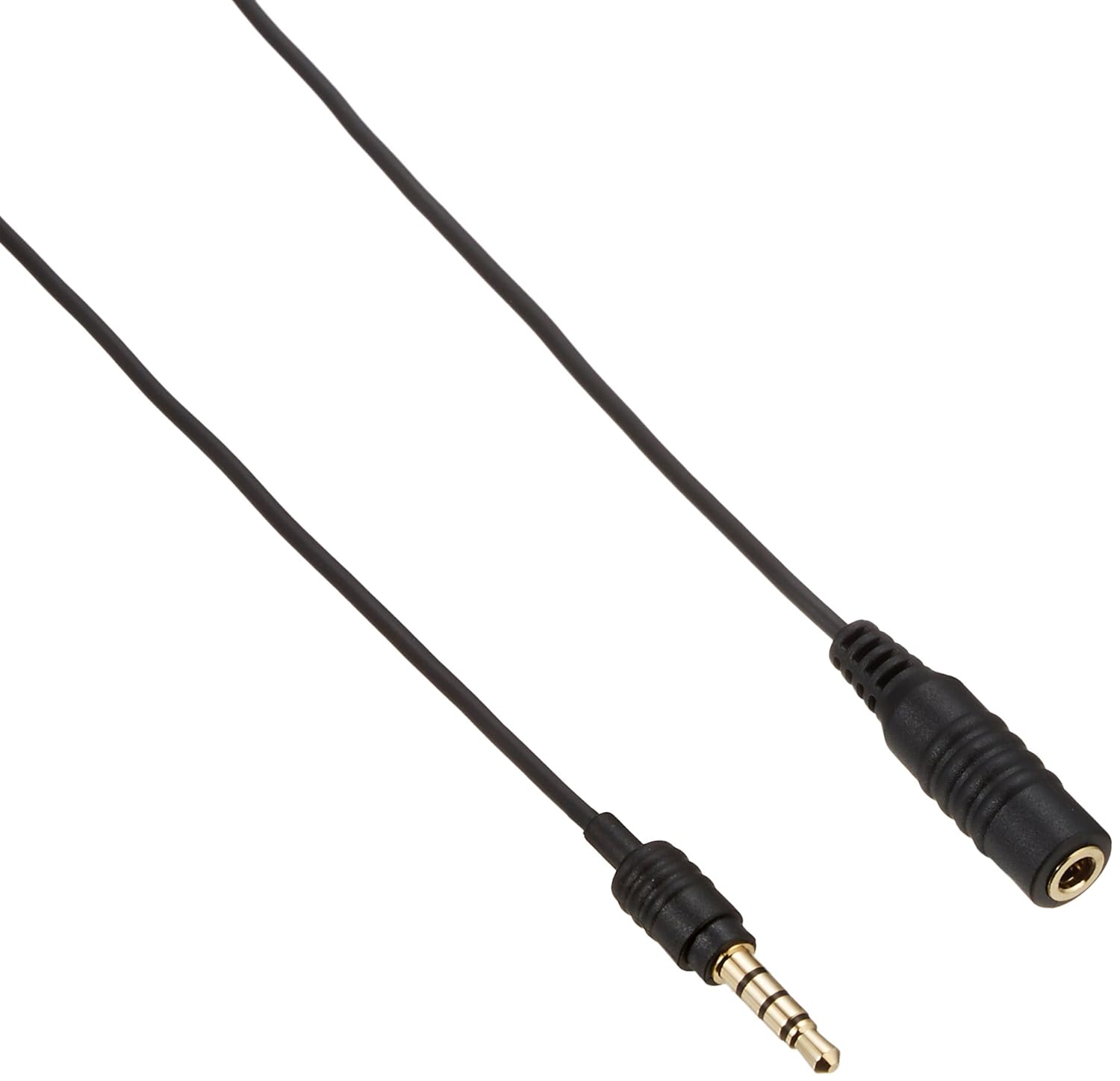 エレコム Elecom MPA-EHPS10BK Earphone Extension, Audio Cable, Stereo Mini Plug, 4 Poles, Extension, Slim Connector, 3.3 ft (1 m), Black