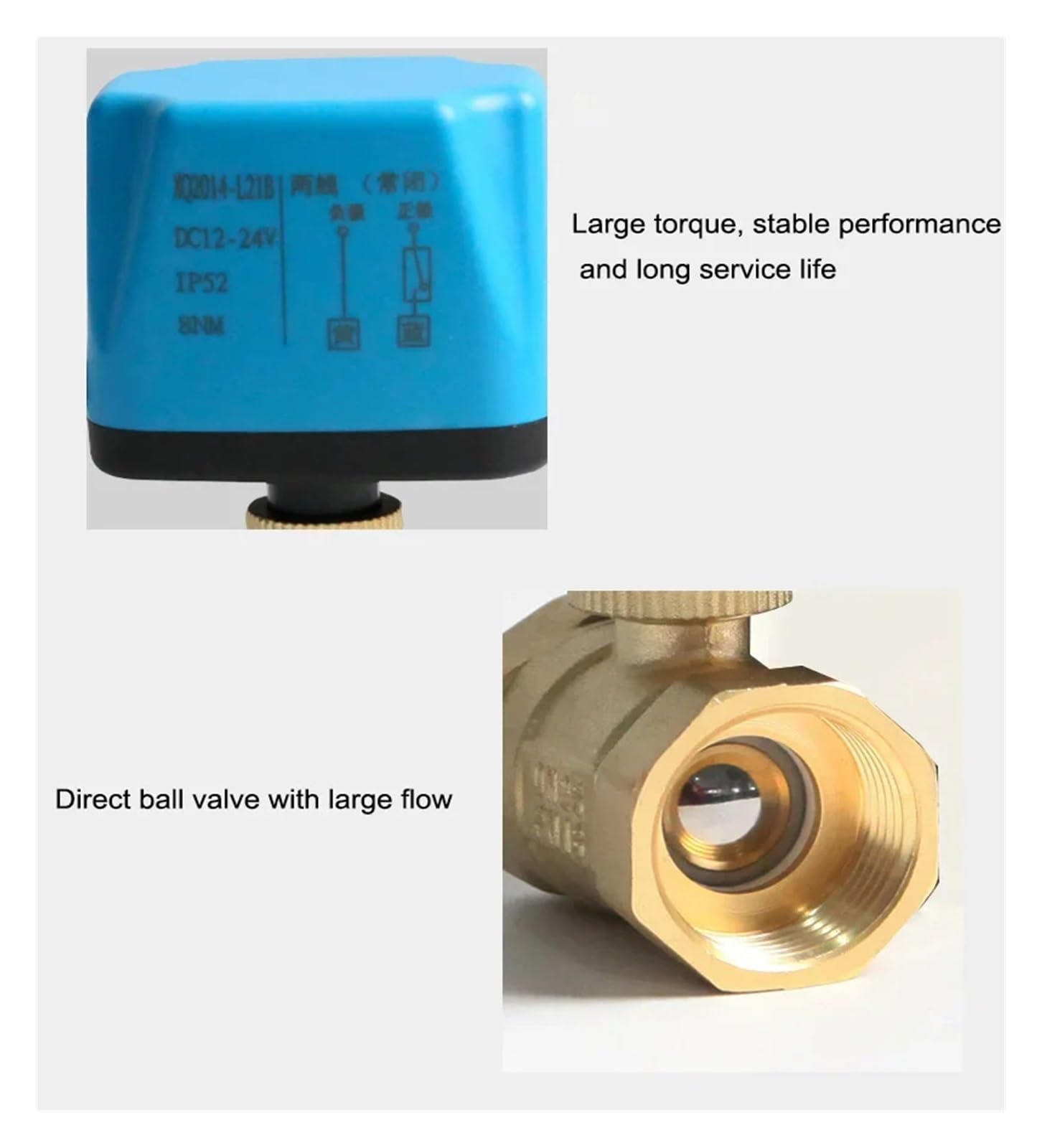 Valvola a Sfera motorizzata in Ottone bidirezionale da 1'' a elettrica con Controllo a Due Fili normalmente Chiusa(12V-CR04)
