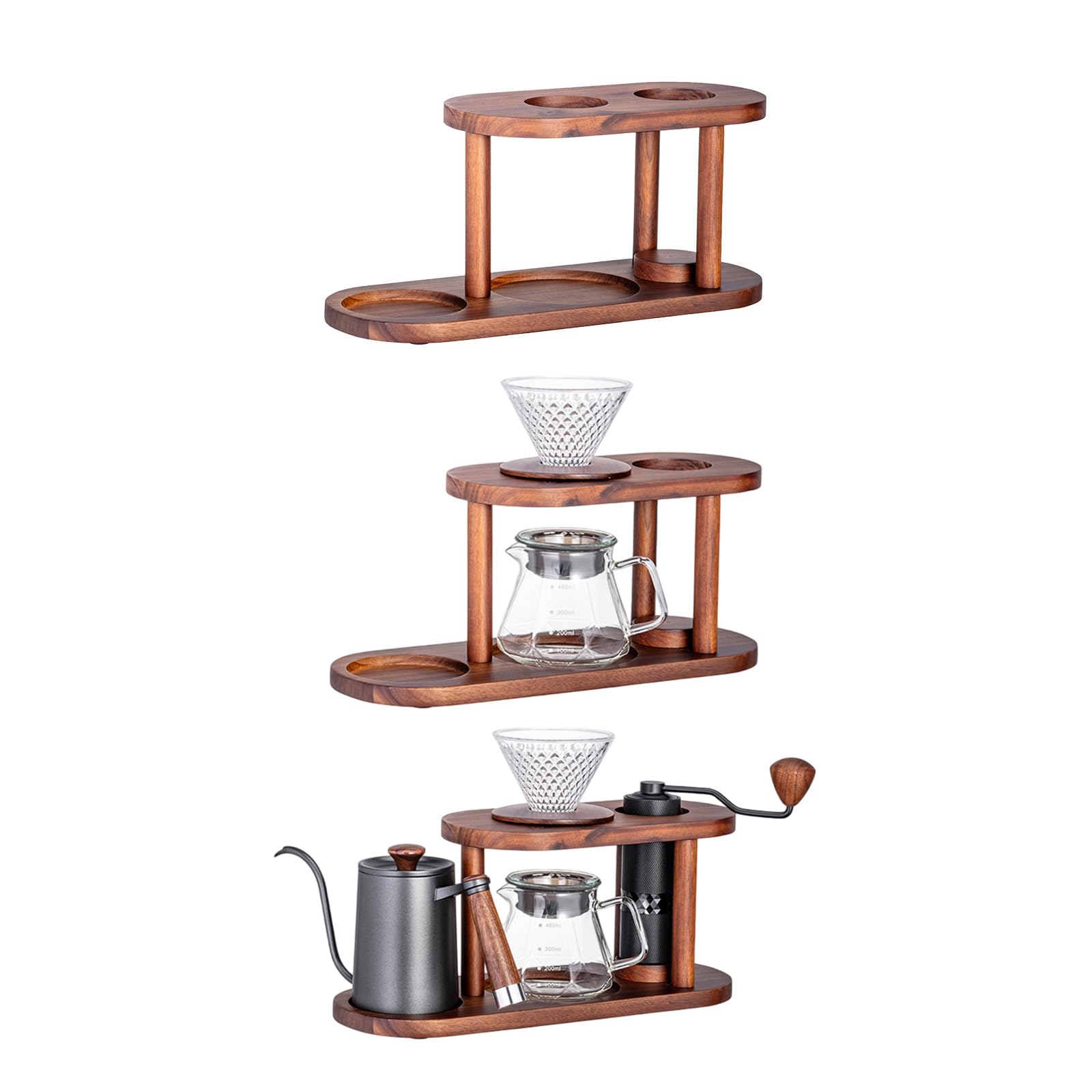 Soporte para café estilo japonés con 3 diseños funcionales y componentes desmontables, equipo de moda con gotero delgado