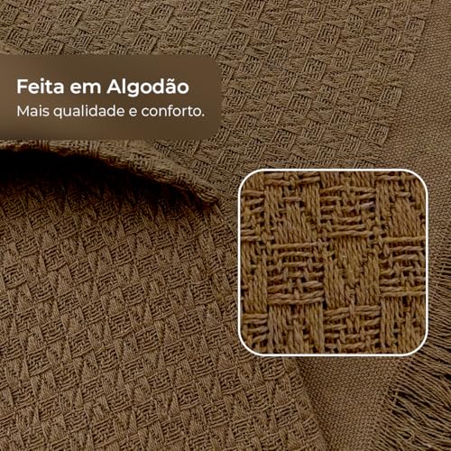 Decolab Manta Sofá Básica Algodão Decorativa | Cobertor de Malha Super Macio Decoração Sala e Cama |