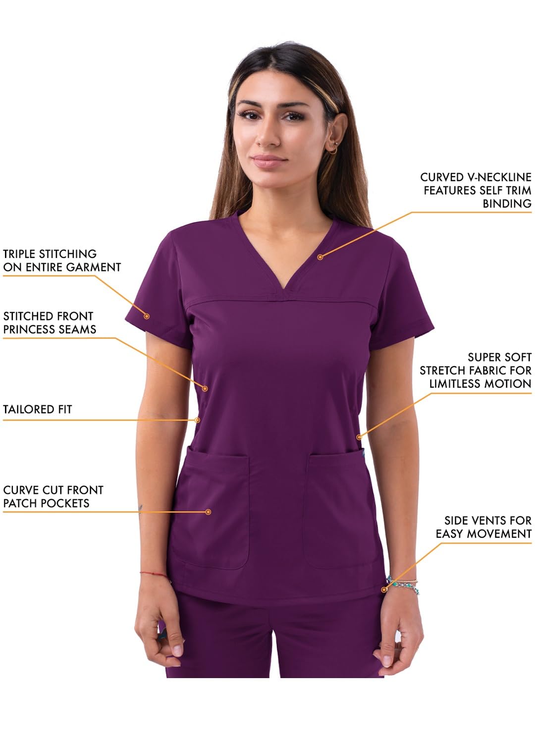 Adar Pro Prendas médicas para Mujer - Casaca médica sin Mangas con Cuello en V