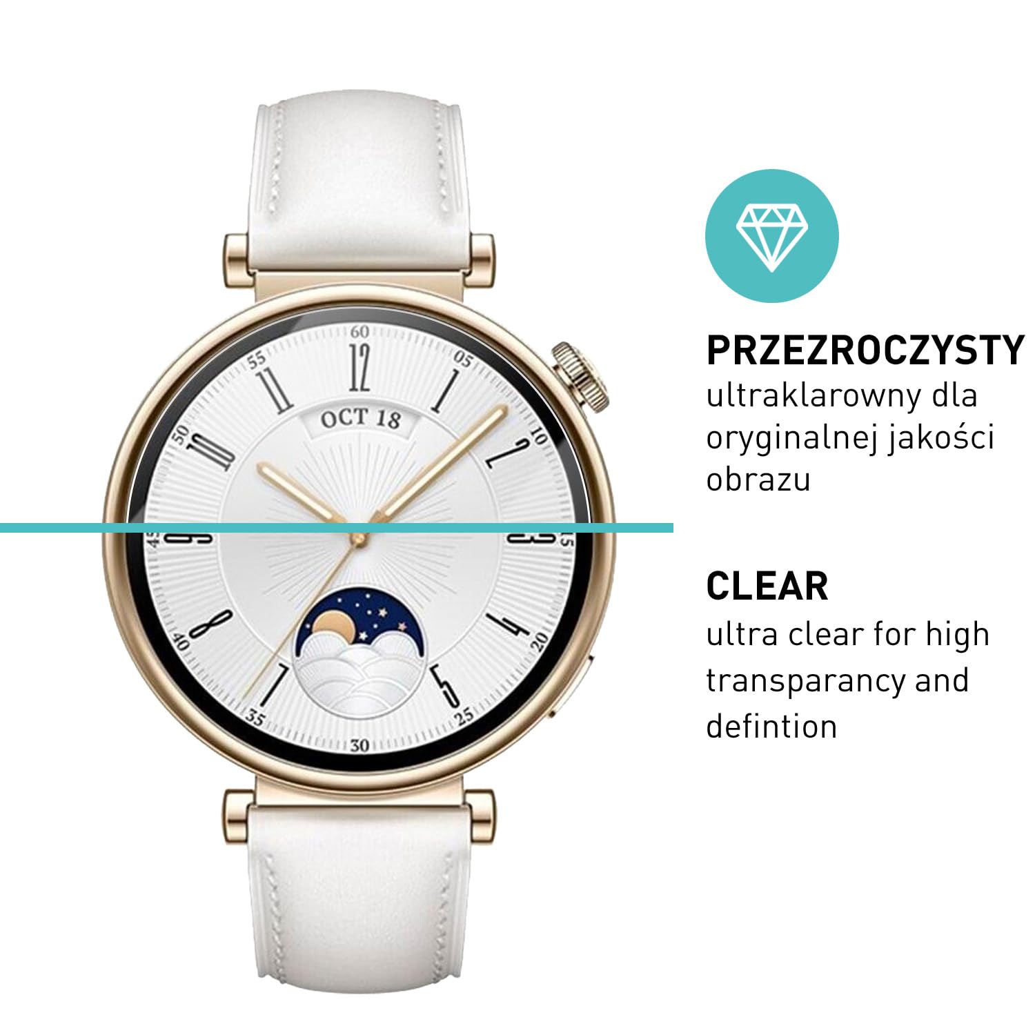 smartect Szkło Hartowane [3 Sztuki, Clear] dla Huawei Watch GT 4 41mm, Szklana Ochrona Ekranu 9H, Ochraniacz Ekranu bez Pęcherzyków, Bez Odcisków palców