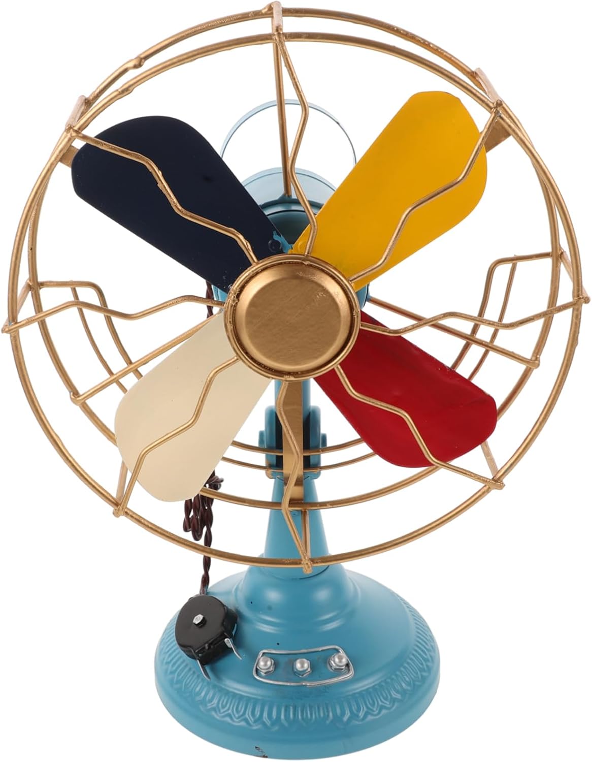 VOSAREA Vintage Table Fan Model Retro Fan Sculpture for Home Decor Desktop Ornament for Shops and Living Rooms