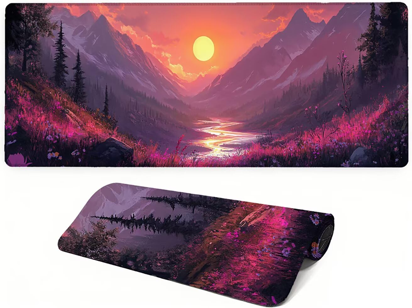 Genérico Lpfieonn Atardecer Gaming Alfombrilla Ratón 80x30cm PF-2549
