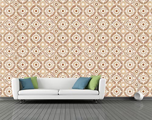 Image of CABANA HOMES Wall Stickers DIY Tile Wallpaper for Decals (45 x 125 cm, 1 Roll) (6 sq. ft) Decorative Self Adhesive Home Decor Kitchen Tiles Ceiling, Beige