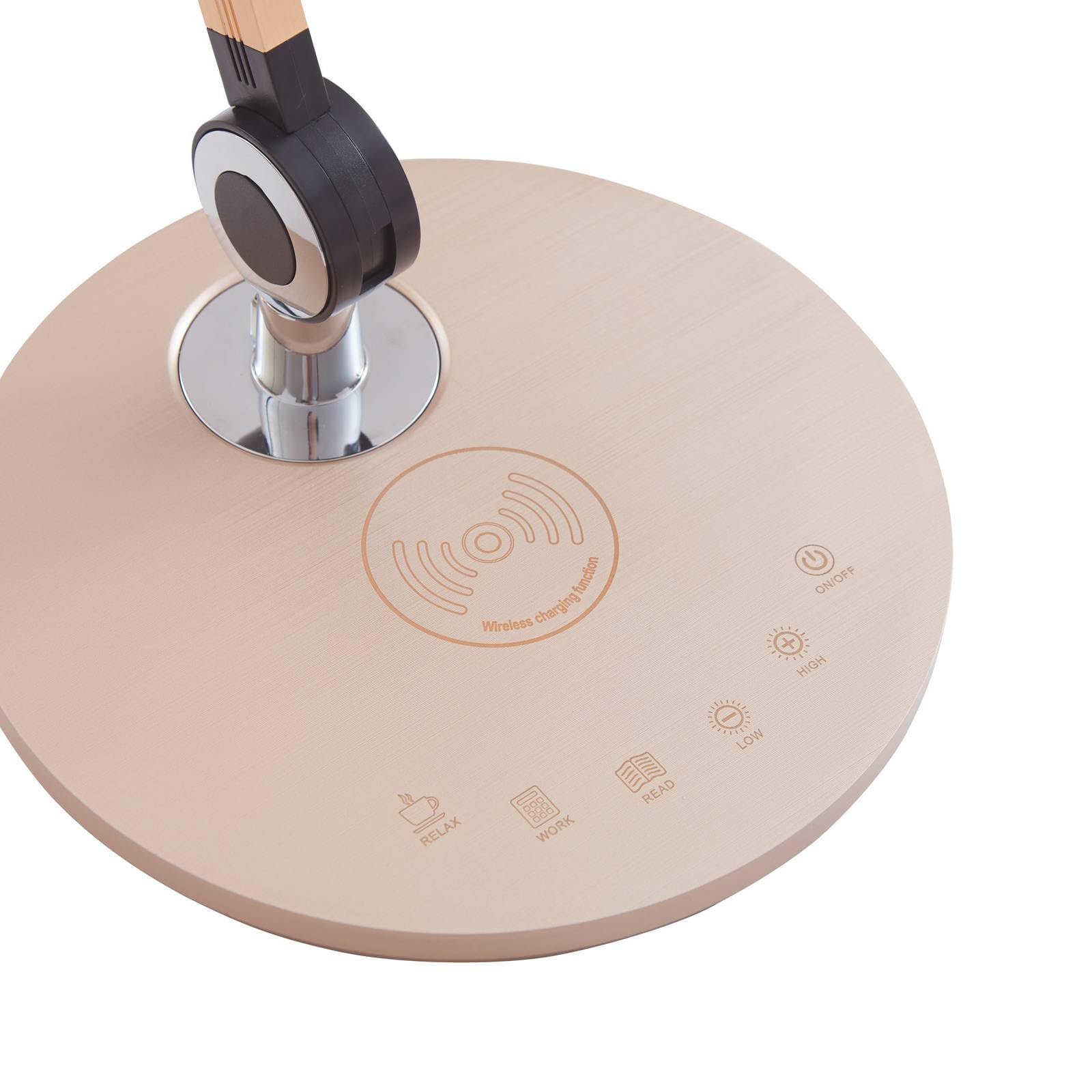 Lindby LED Tischlampe Nyxaris dimmbar (Modern) in Gold/Messing (1 flammig,) - Tischleuchte Schreibtischlampe Nachttischlampe Arbeitszimmerleuchte