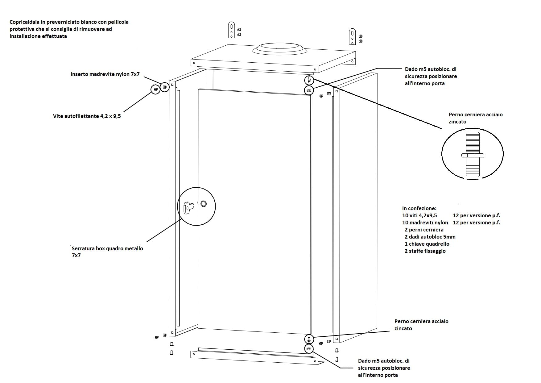 Copriscaldabagno per Vaillant Outsidemag bianco misure cm. 85x50x22