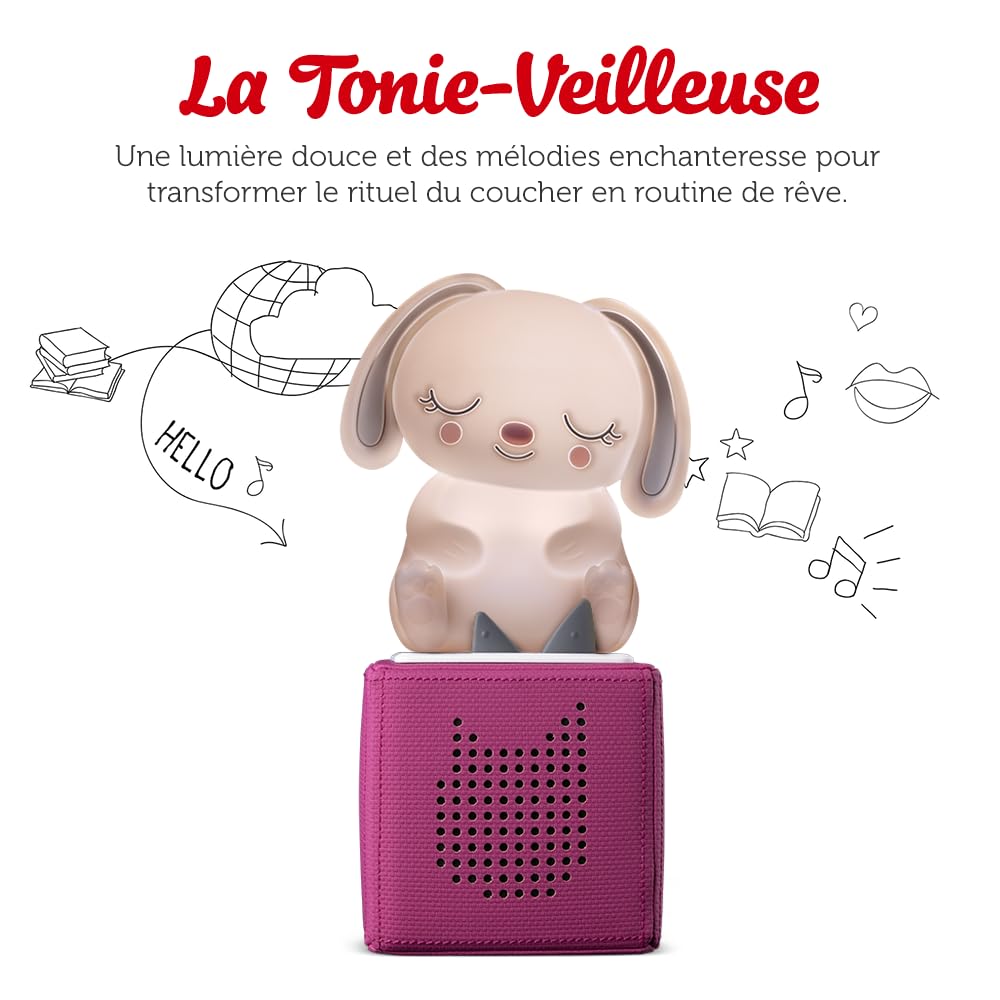 tonies-veilleuse Doudou Lapinou, veilleuse avec berceuses apaisantes pour conteuse Toniebox, audioconte 3 Ans et Plus - boîte à Histoires Vendue séparément.
