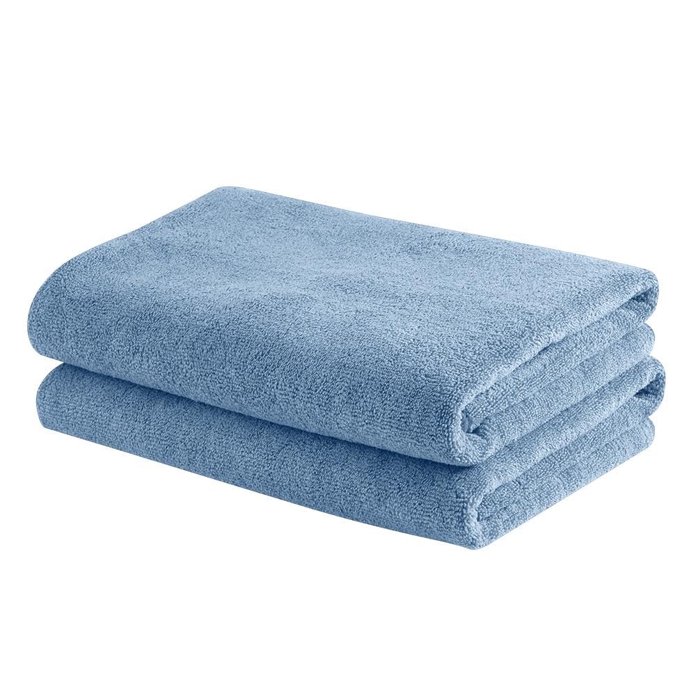 Wakefit Microfiber Towel | 350 GSM | Bath Towel, Microfiber Towels for Bath, Towel for Women, Towels for Bath Men, Gym Towel for Men Workout, Hand Towels 60x120 cm (Delicate Blue, Set of 2)