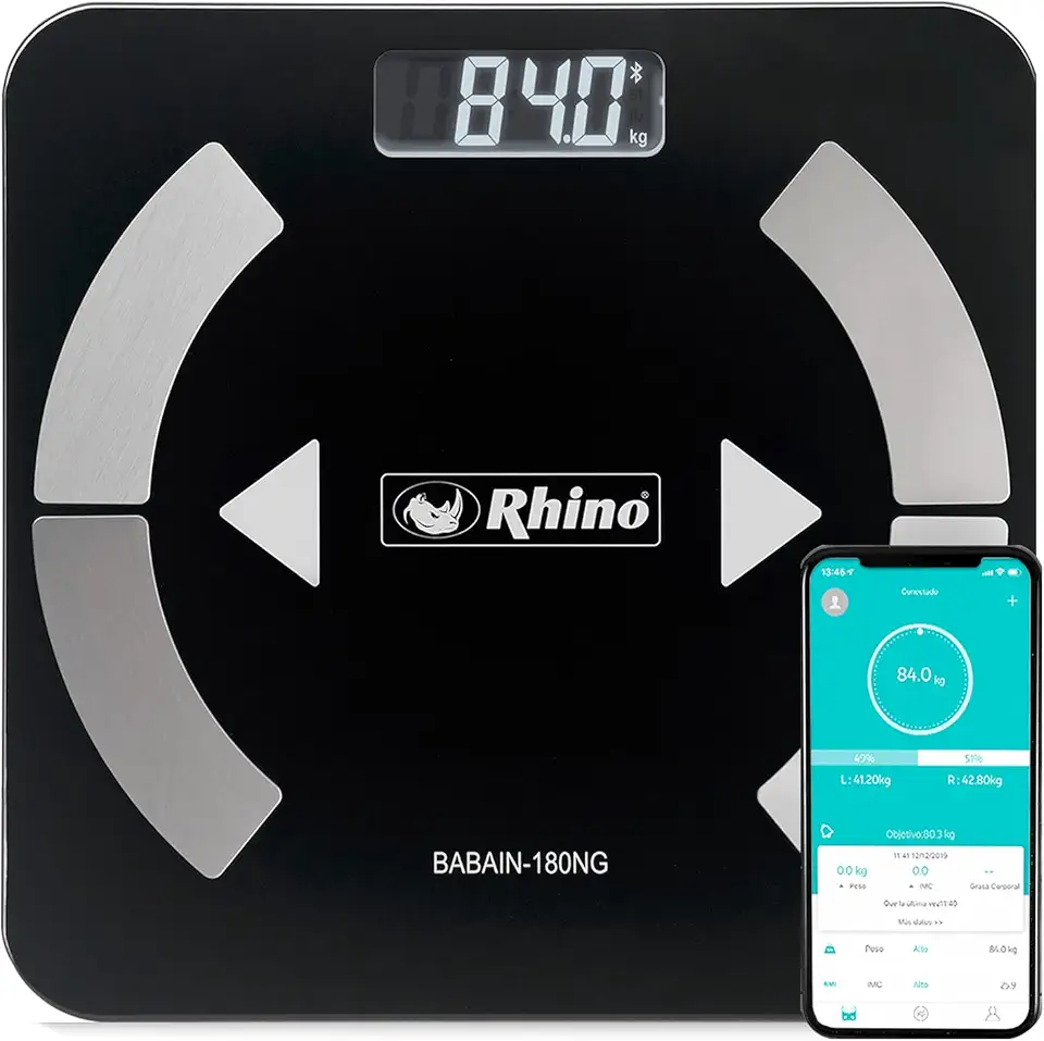 Balança de Bioimpedância digital Rhino BABAIN-180 NG SMART com bluetooth.