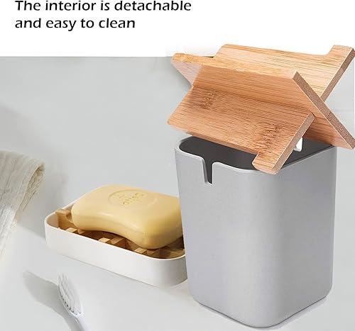 Miniatura 5 de Soporte para cepillos de dientes de bambú  Soporte multifuncional para cepillos de dientes eléctrico  Naturalmente resistente y respetuoso con el