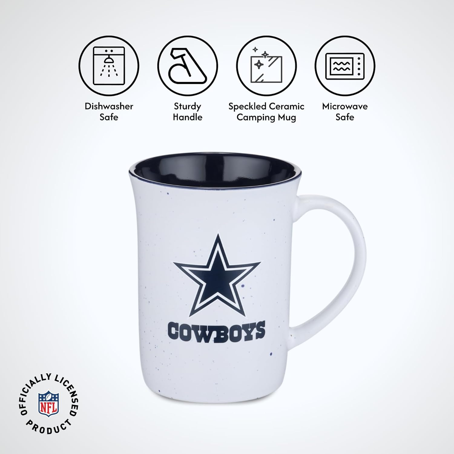 The Memory Company Officially Licensed 15oz Speckle Mug with Logo, Dallas Cowboys - Image 5