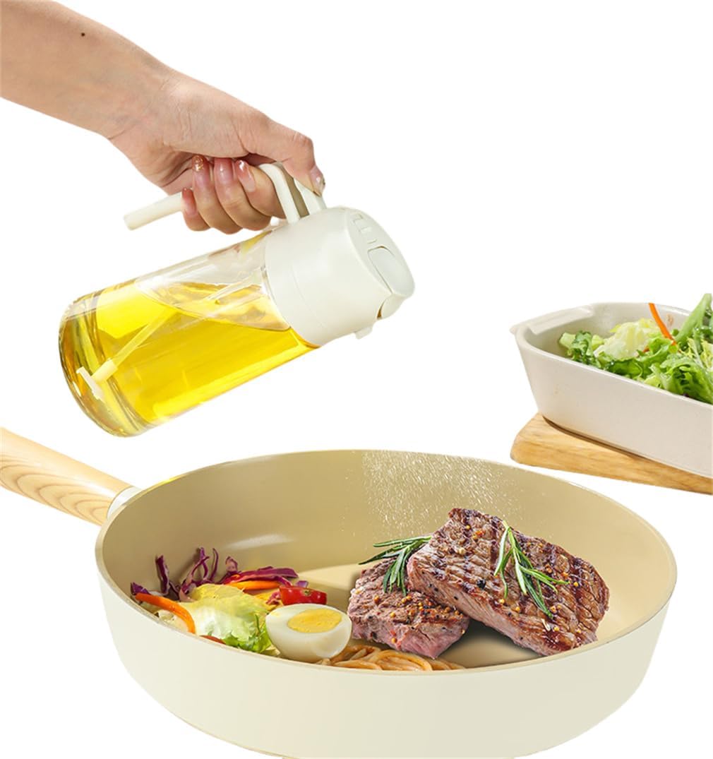 Glass Spray Bottle, Hand-Held Olive Oil Spray Bottle, Ergonomic Handle for A Comfortable Grip, Suitable for Cooking, Grilling and Stir-Frying in The Kitchen