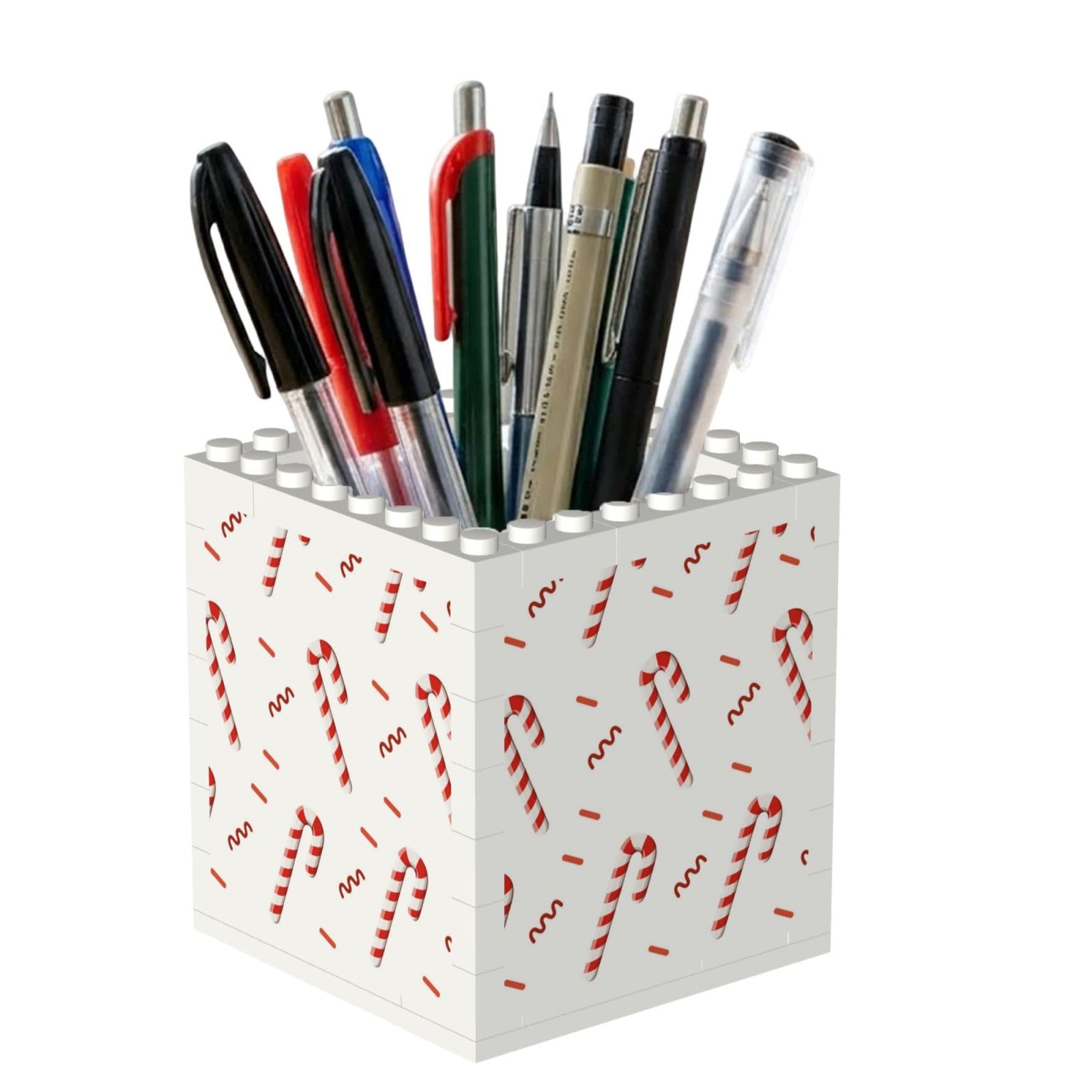 Poadnly Candy Cane, Pen Pot Pencil Holder for Office Home School, Compact Desk Organiser for Office Stationery