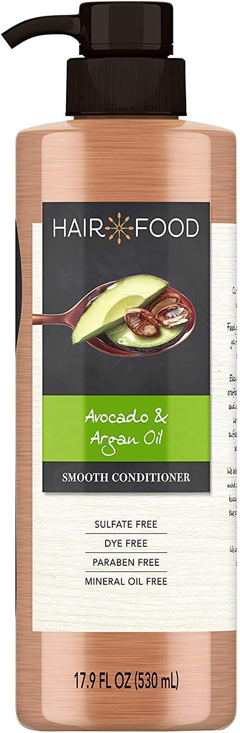 Hair Food Avocado & Argan Oil Sulfate Free Conditioner, 17.9 fl oz, Dye Free Smoothing