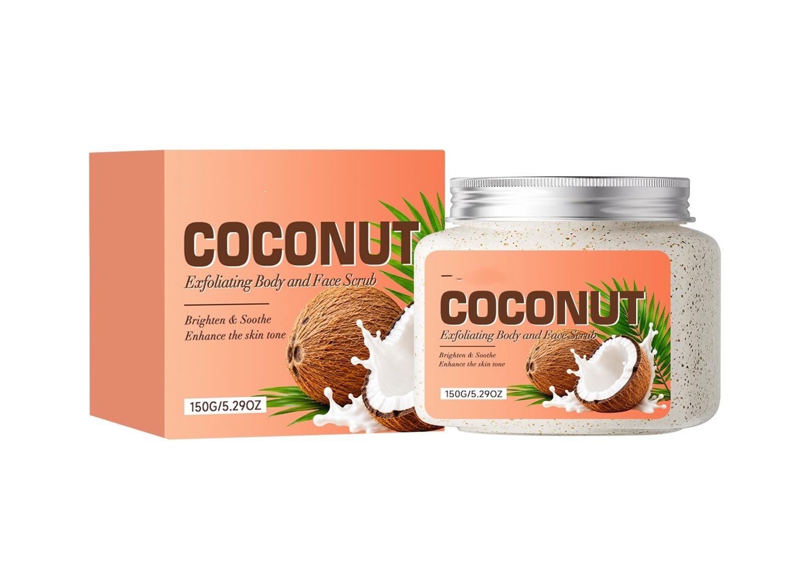 Scrub esfoliante illuminante, 150 g | Migliora la pelle ruvida e opaca; idrata e idrata(2pcs)