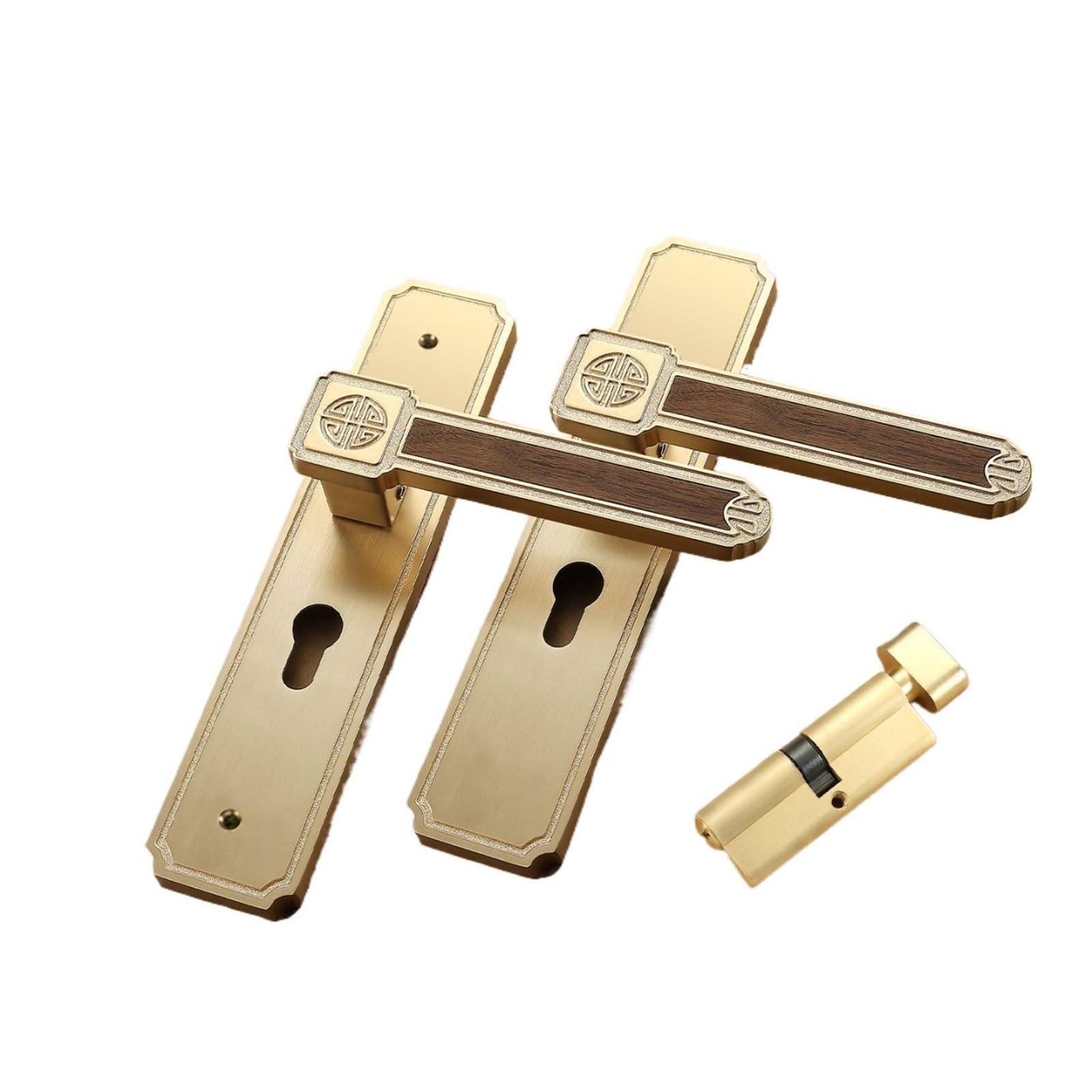 Juaksqzyi Color3 Door Levers Entry Door Knob Keyed Entry Handle With Lock And Key Diy-Friendly Install For Interior And Exterior Entrance Doors Deadbolt Set(,Silent Lock)