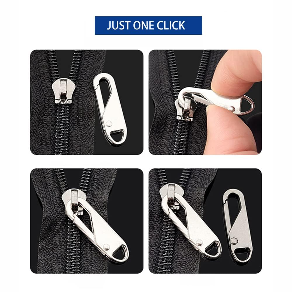 Jorex Mart Detachable Zipper Puller Set U-Shaped Ring Resin Zip Head Puller Pin Buckle Waistbands Elastic Belt DIY Sewing, Smooth and Durable (10pcs) 1