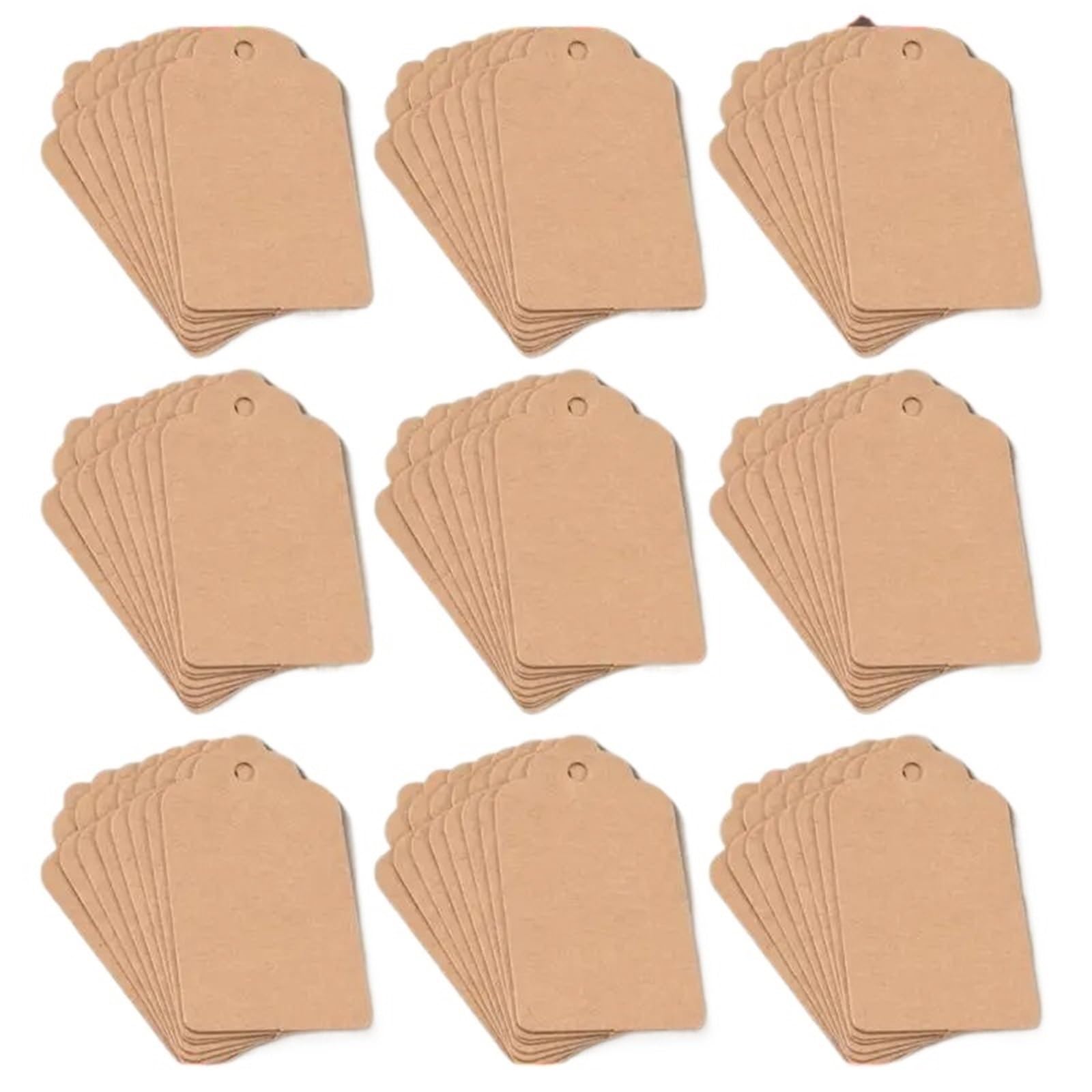 200pcs Rustic 40Mmx70mm Scalloped Kraft Paper Card,Blank Brown Tag,Wedding Favour,Gift,DIY,Luggage,Price Label for Wedding Favors