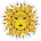 Cheerful Sun Colorful Car Bumper Sticker Locker Skateboard Window Decal 4-by-4 Inches