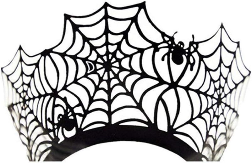 BinaryABC Halloween Cupcake Wrappers,Spider Web Cupcake Wrapper,Halloween Party Decorations Supplies 36Pcs