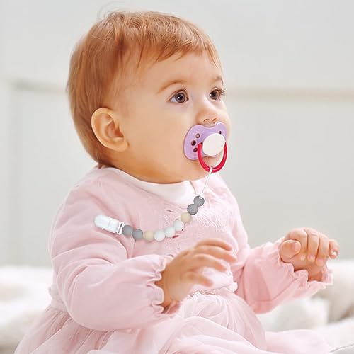 Miniatura 6 de Clips para chupete para bebés niños y niñas, paquete de 2 (grisverde)