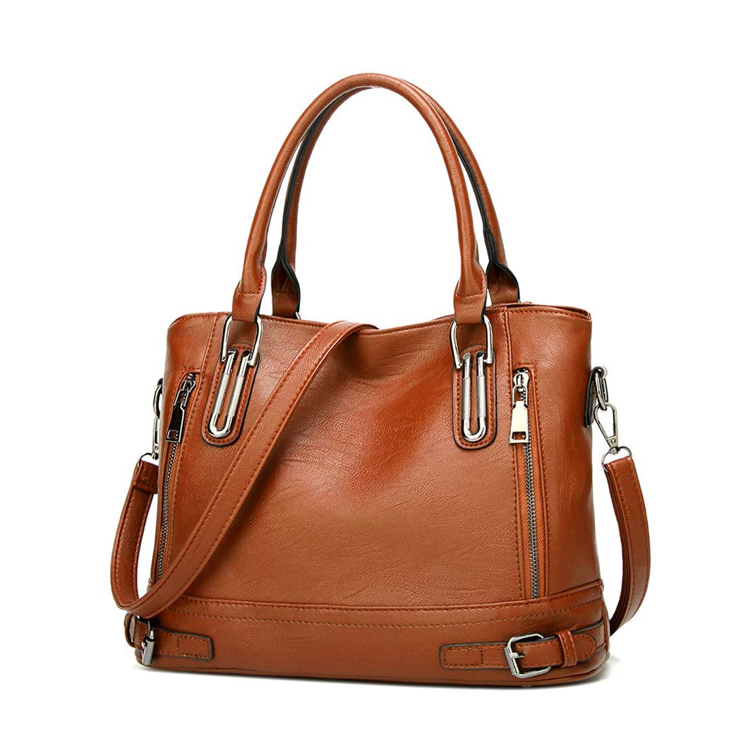 BUKESIYI Donna Borse a Mano Borsa a Tracoll Marca Spalla Elegante Tote 2024 PU Pelle IT77212 Marrone