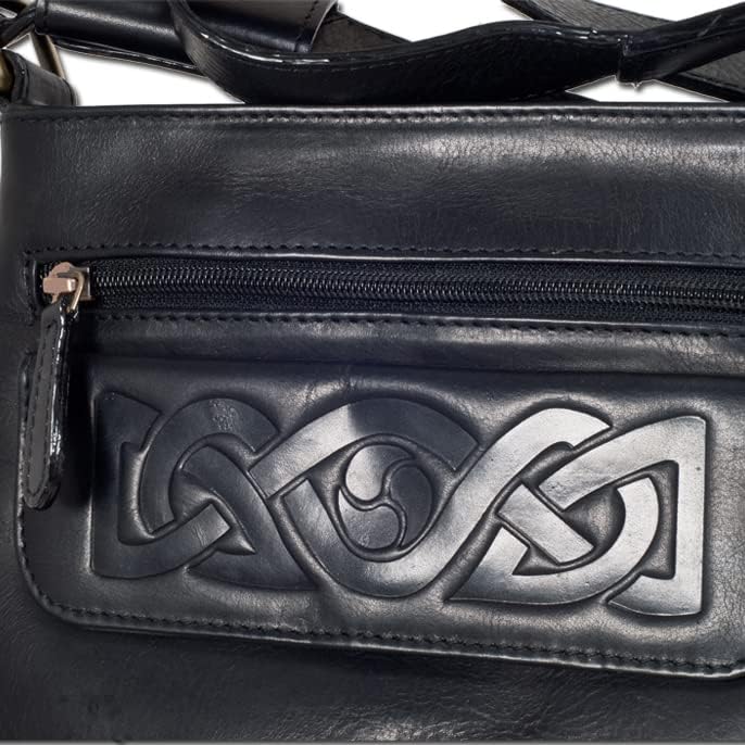 Handmade 100% Genuine Leather Crossbody Travel Handbag for Women, Embossed Irish Celtic Knot, Imported, Handmade in Ireland3