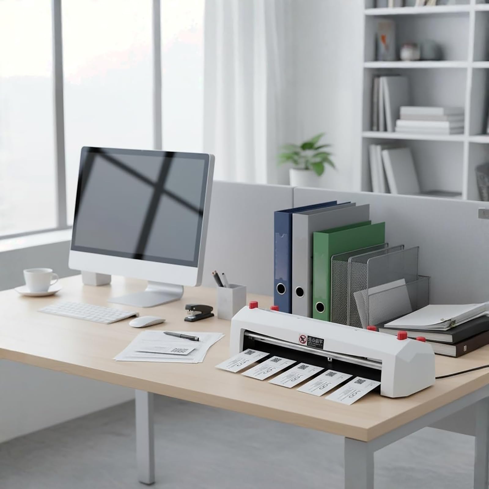 Machine électrique de découpe de cartes de visite avec système à 9 lames, coupe-cartes automatique pour cartes 90 × 54 mm, 30 cartes/min, pour imprimeries et bureaux