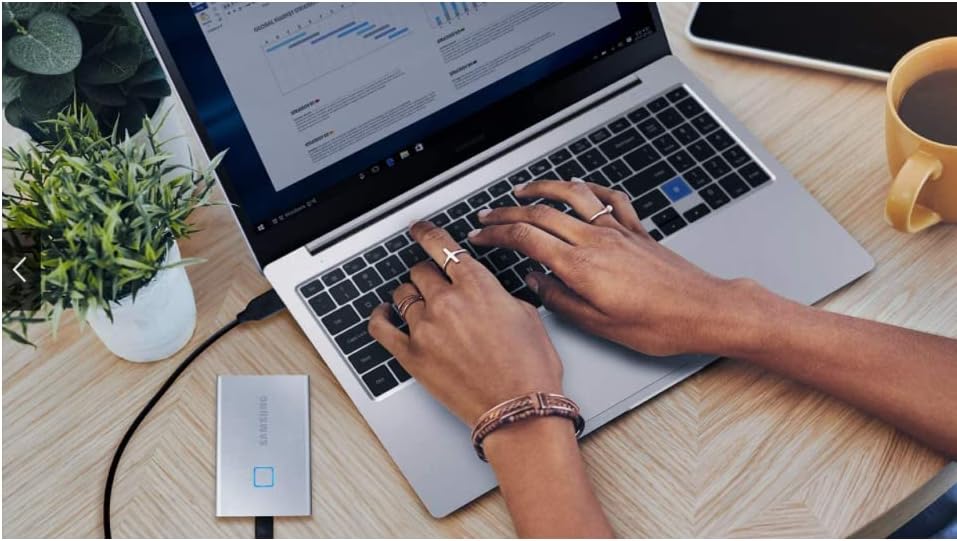 SAMSUNG T7 Touch Portable SSD 1TB | USB 3.2 External Solid State Drive Plus McAfee Total Protection 2022 | 5 Device | Antivirus Internet Security Software | Key Card - Amazon Exclusive Bundle