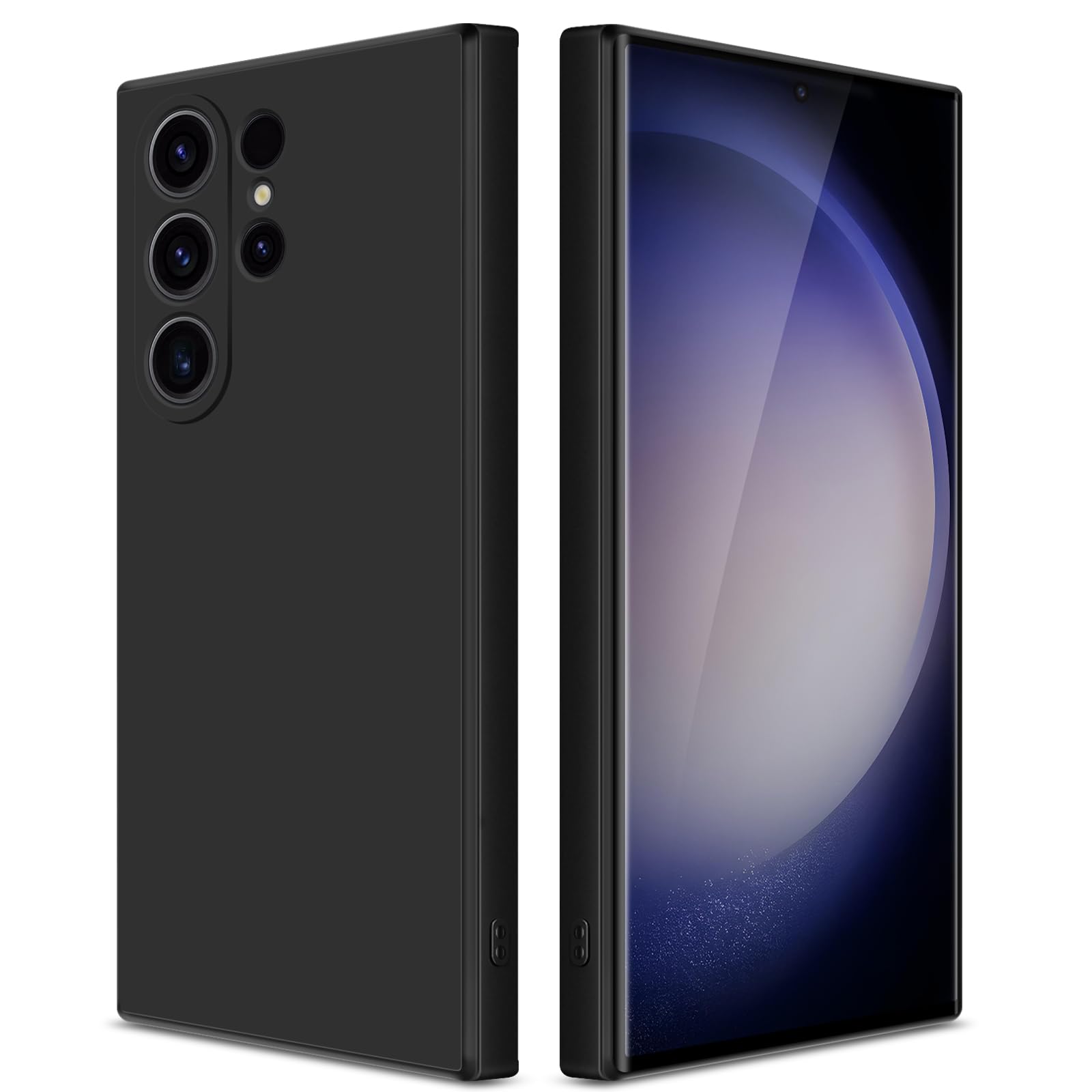 GiiYoon Hülle Kompatibel mit Samsung Galaxy S23 Ultra, Hochwertiges Liquid Silicone Case, Rundumschutz Handyhülle, Kratzfestes Weiches Mikrofaserfutter- Schwarz