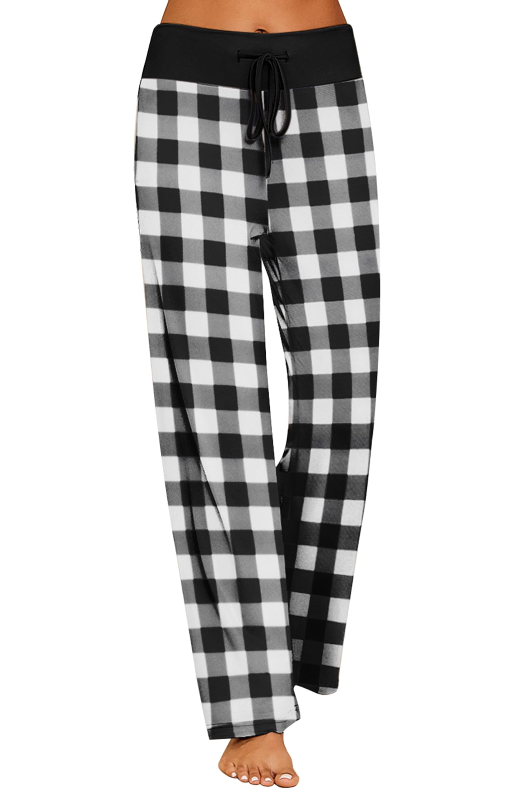 Ekouaer Damen Schlafanzughose Lang Pyjamahose Weiche Schlafhose Yoga Hose Freizeithose mit Kordelzug S-XXL