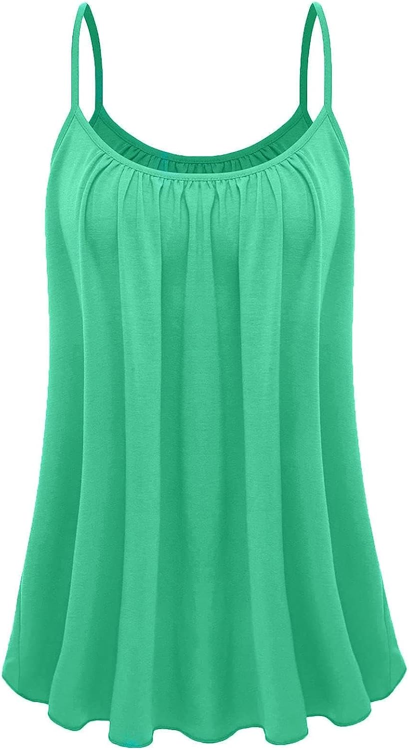 7th Element Plus Size Tank Tops for Women, Flowy Spaghetti Strap Camisole Cami, Sleeveless Summer Blouse Shirt image 4