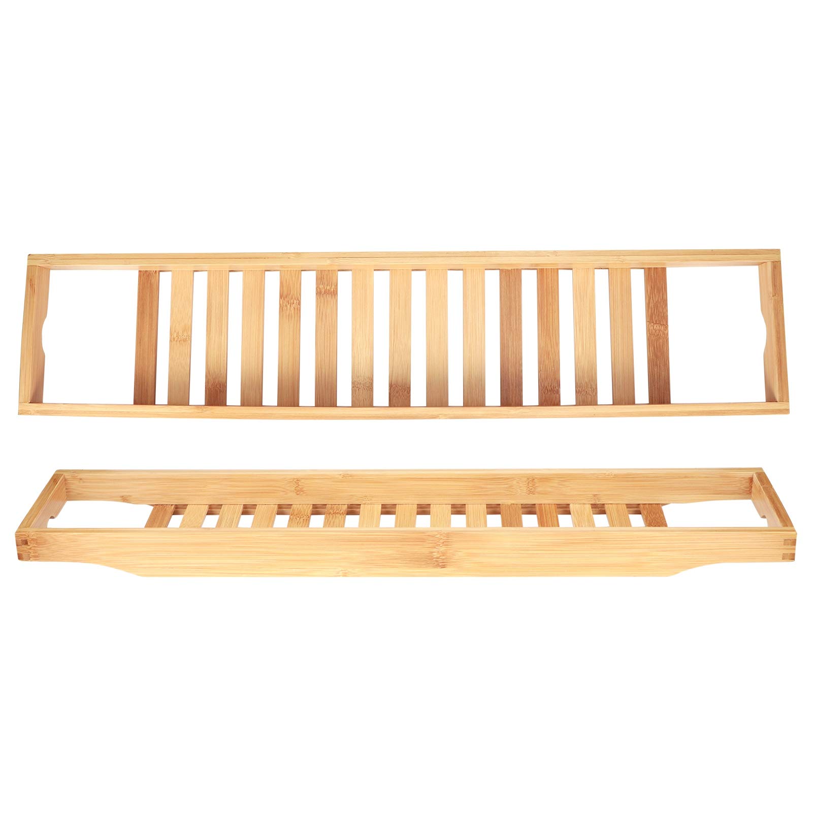 Bandeja de bañera de 70 x 15 x 4,5 cm, bandeja de baño de bambú, bandeja de baño para tablet integrada y smartphone