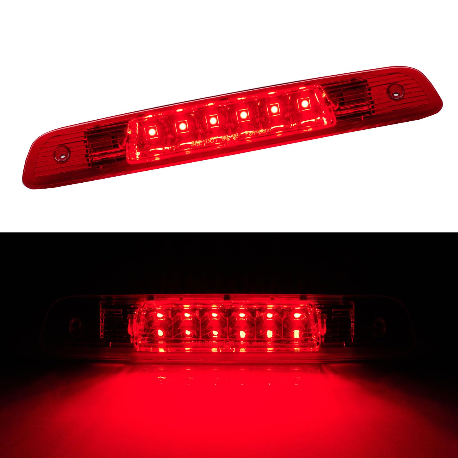 Third 3rd Brake Light LED for 2001 2002 2003 Toyota Highlander, High Mount Rear Brake Lights Assembly for 01 02 03 Highlander, Waterproof Center Cab Lamp Stop Light