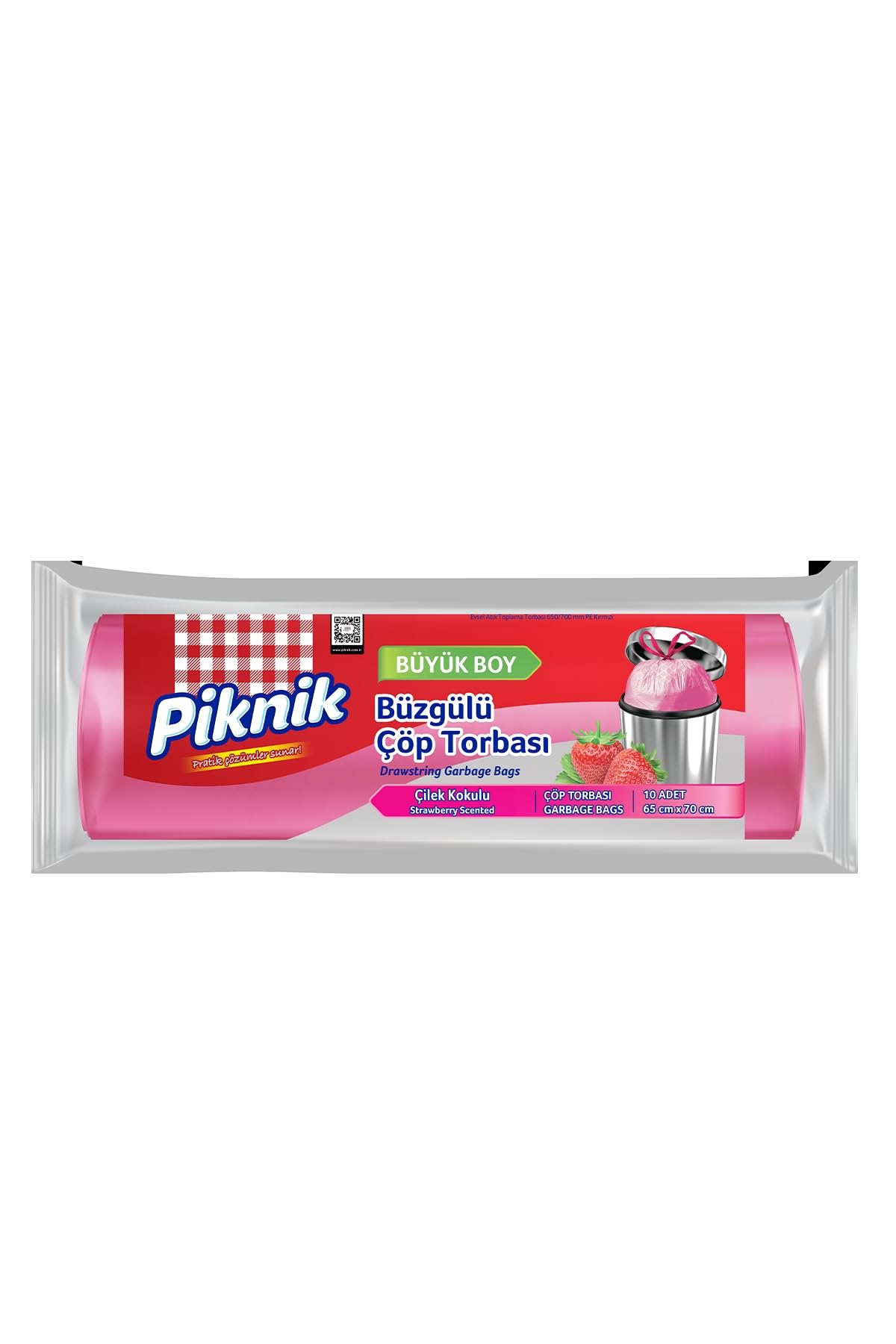 Piknik Çöp Torbası Büzgülü Büyük 10'li Çilek 2102