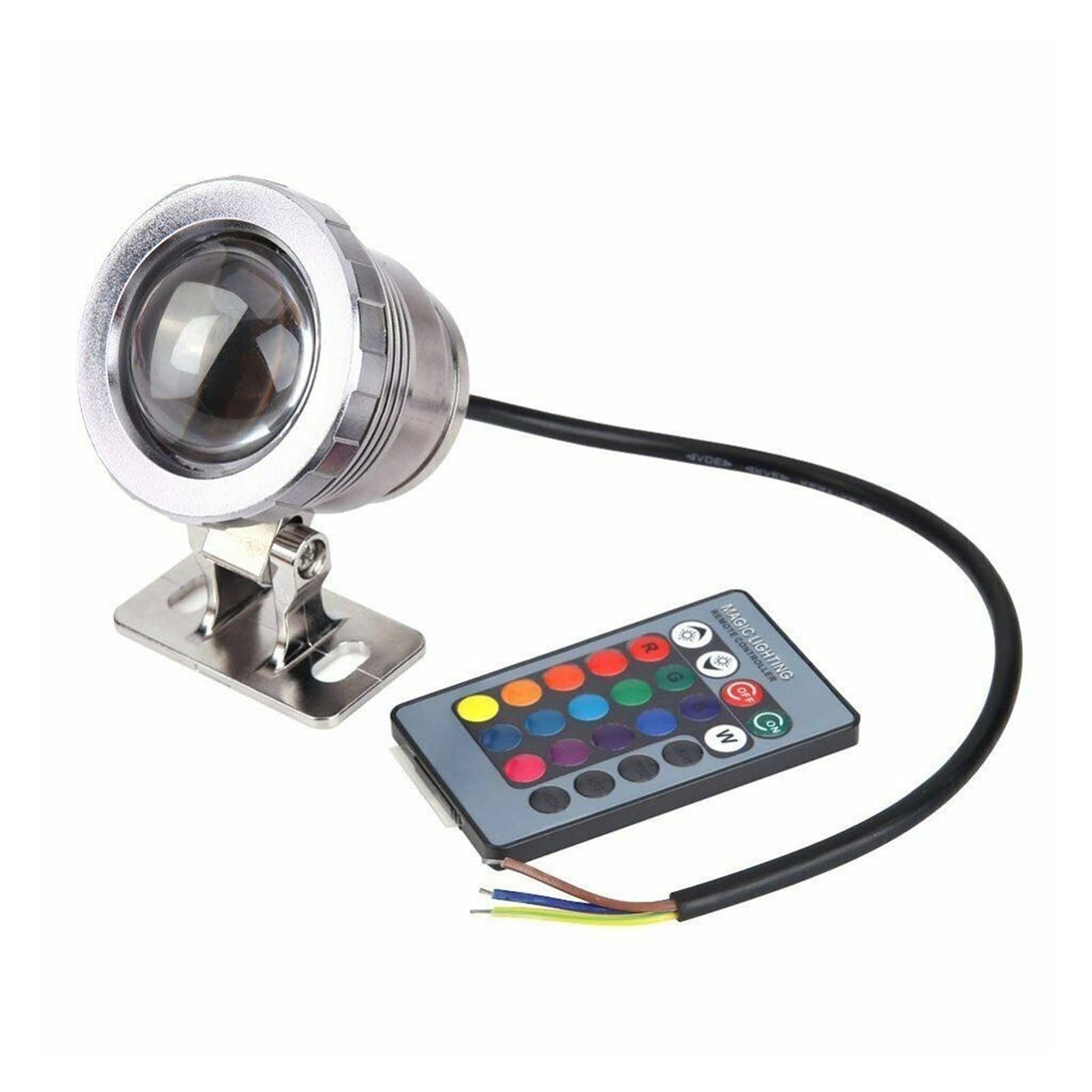 Éclairage de Piscine RGB ip68 Étanche LED Fontaine d'inondation sous-Marine Fontaine Piscine Pond Aquarium Spotlight Lampe de Jardin d'extérieur 1 2V 85-265V Lumières Lumière de Piscine (Color : Silv