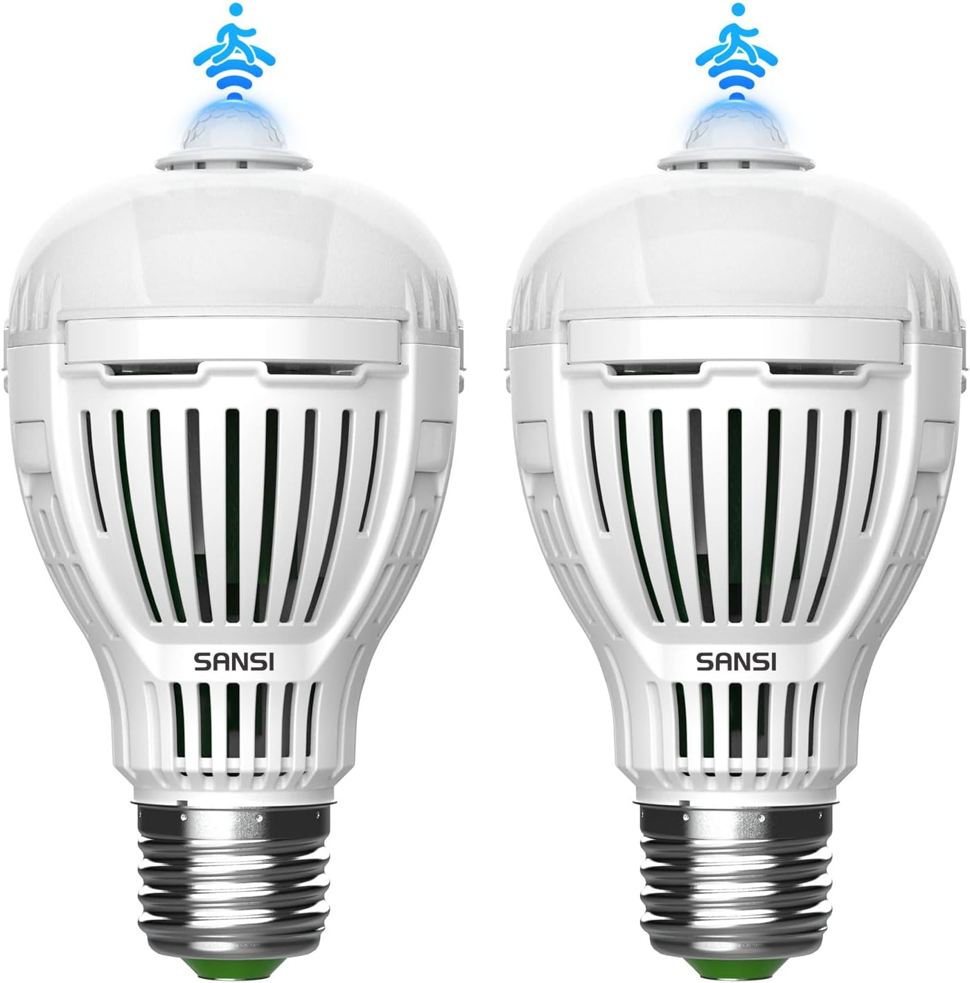 SANSI Motion Sensor LED Light Bulb A19, 100 Watt Equivalent Energy Efficient 13W 5000K Daylight 1300LM Light Bulbs, E26 Standard Base Lights for Porch Patio Stairs Front Door, 2-Pack